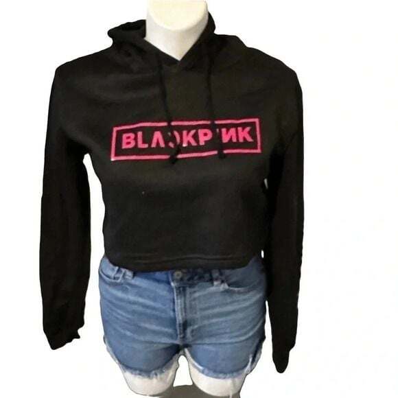 BLACKPINK Tops - BLACKPINK Cropped Hoodie Size Large
